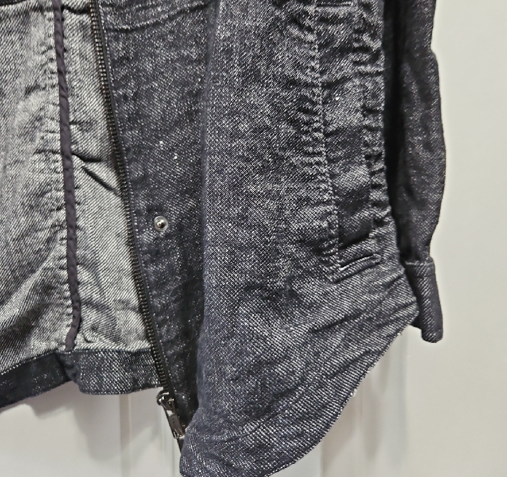 Eileen Fisher Black Military Jean Jacket - Picture 5 of 9